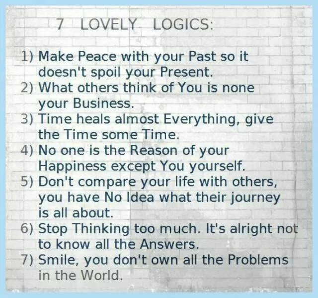 7 Lovely Logics of Life